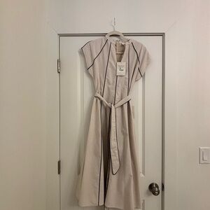 Bohme Cream Midi Dress with Black Trim